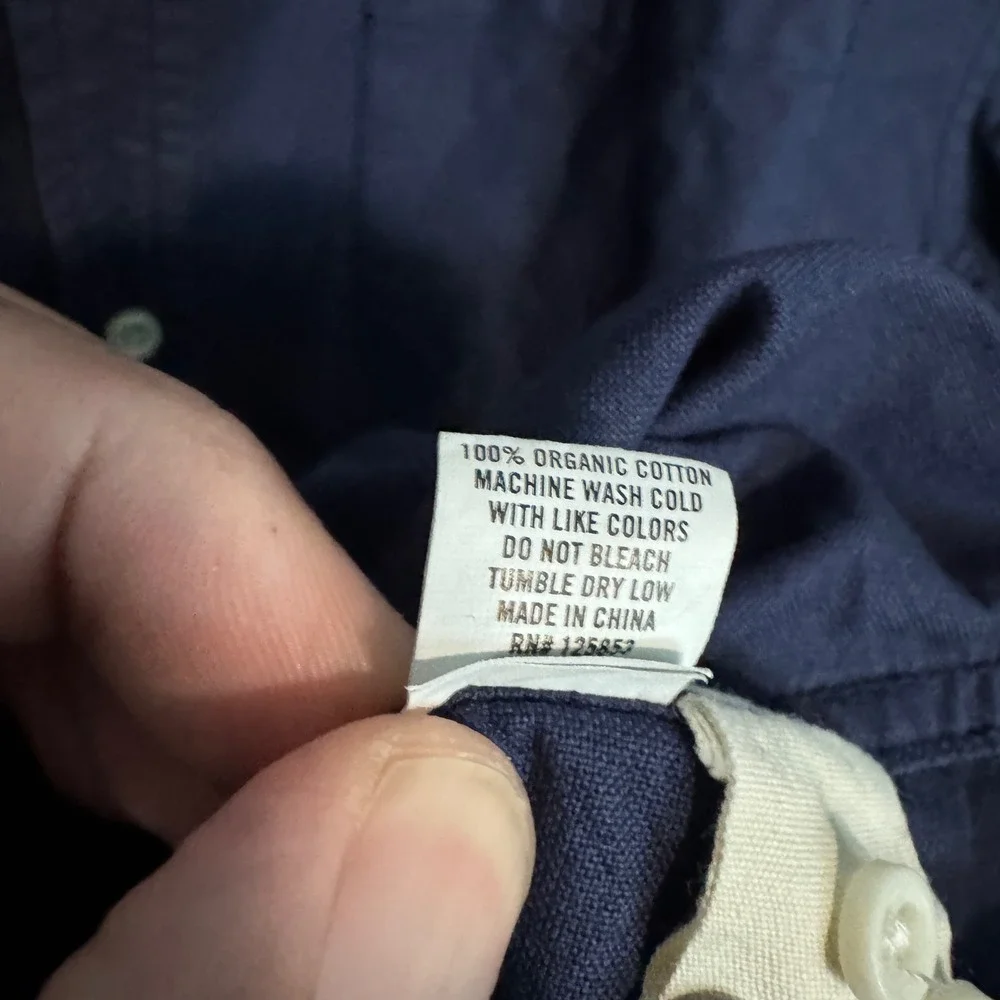 Taylor Stitch The Jack Oxford Shirt Mens 40 Medium Navy Organic Cotton Pocket